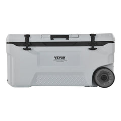 Portable Cooler 74 QT Insulated Wheeled Cooler 120 Can Capacity With Cup Holder