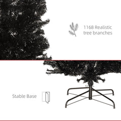 8 FT Artificial Christmas Tree Pencil Xmas Tree with Stand, 1168 Tips, Holiday Home Indoor Decoration for Party, Black