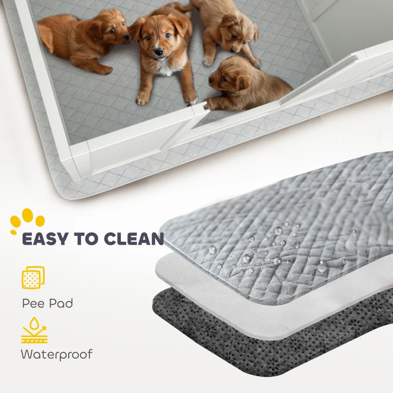Whelping Box For Dogs And Puppies W Waterproof Pee Pad & Adjustable Door For Large