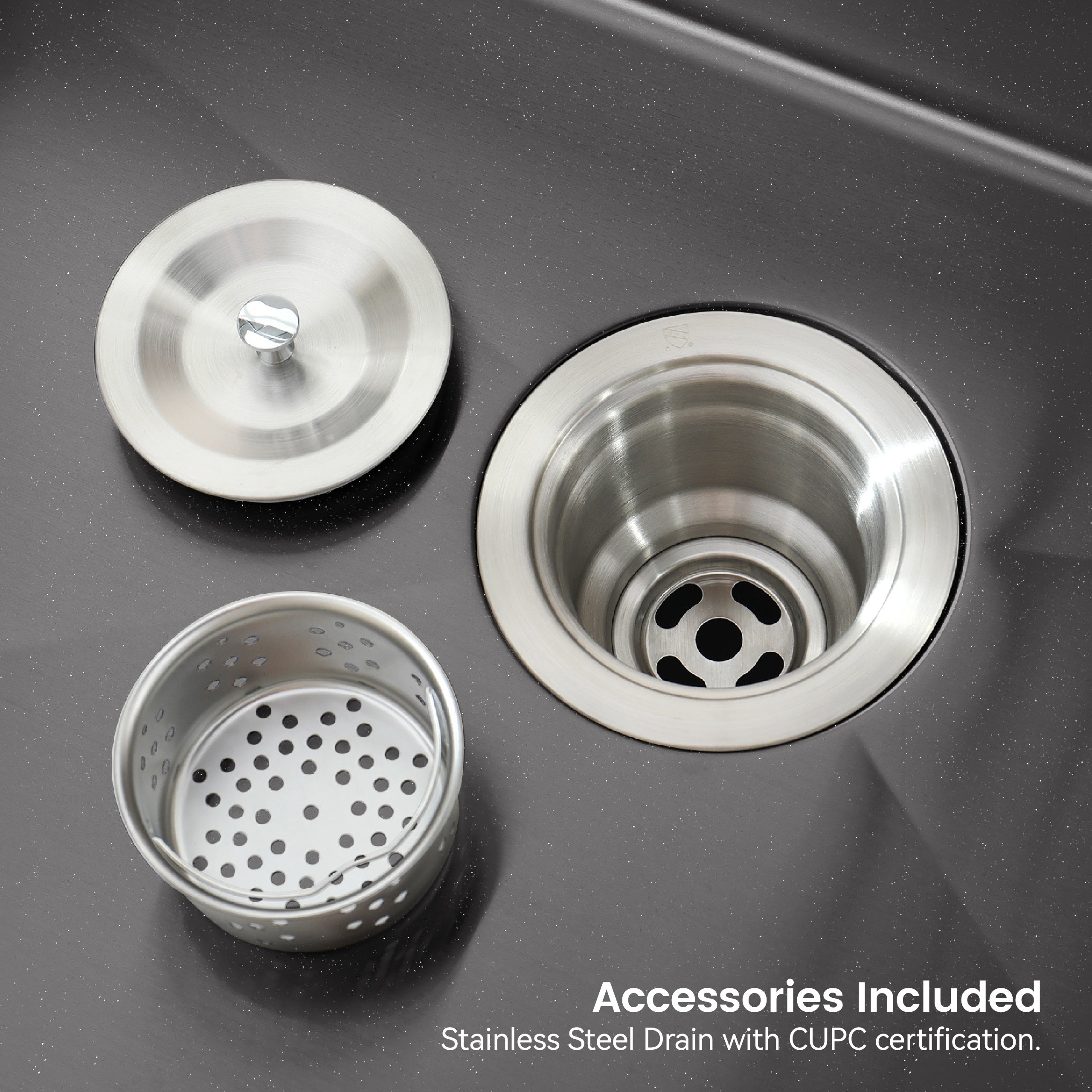 Stainless Steel Kitchen Sink, 27 X 19 Inch Single Bowl Undermount Sink, Handmade Black Kitchen Sink With US Standard Drain And Accessories
