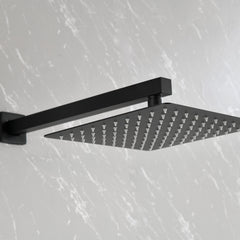 Brass Matte Black Shower Faucet With Shower System,10 Inch Shower Head And Handheld Spray Bathroom Combination