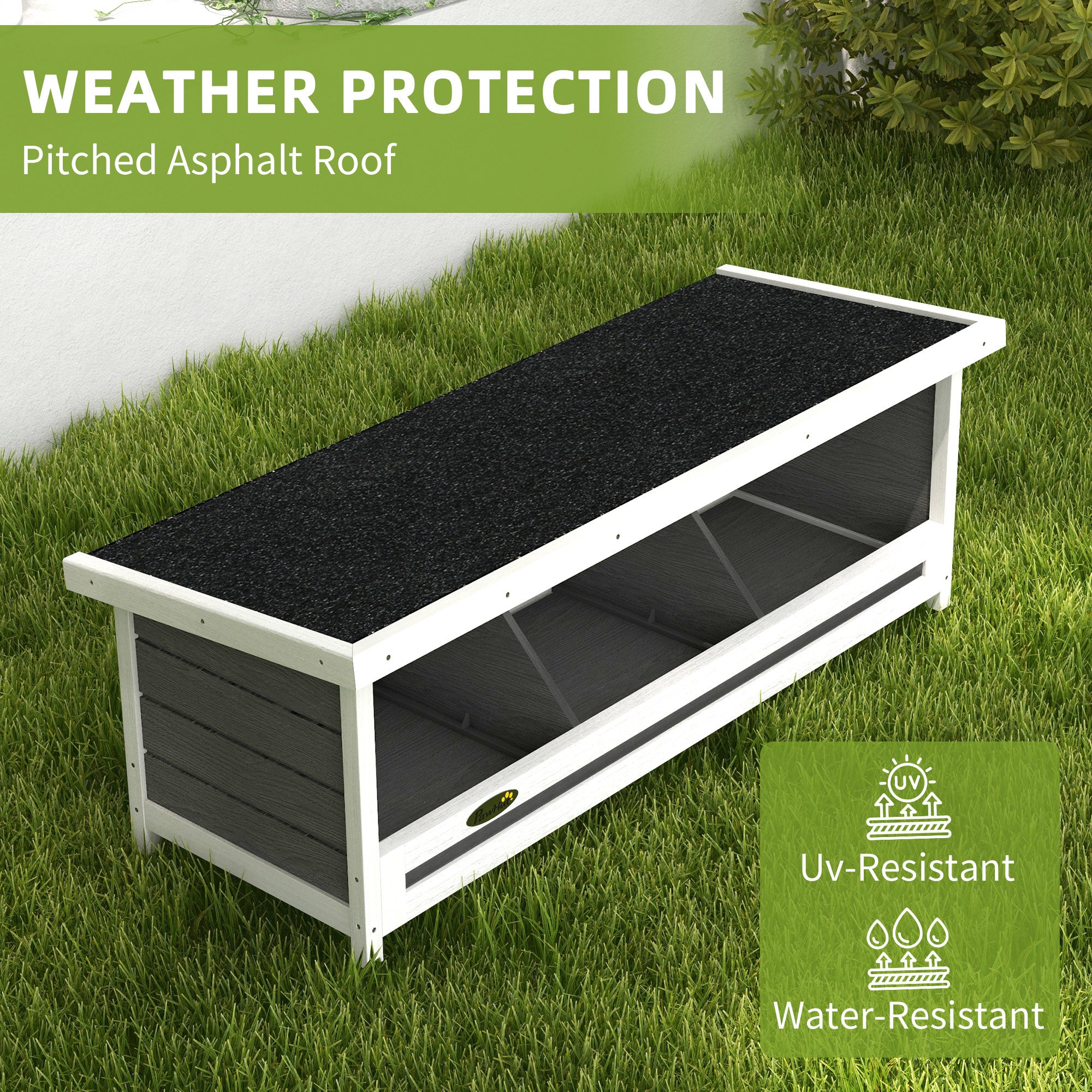 Wood Nesting Boxes Chicken Coop Accessories for Up to 3 Chickens, with Asphalt Roof, Gray