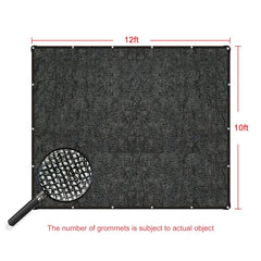 10ft*12ft Black Sunshade Net With Snap-on Design For Sun Protection, Windproof, And Patio/balcony Shading