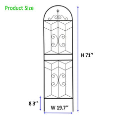 2 Pack Metal Garden Trellis 71" X 19.7" Rustproof Trellis For Climbing Plants Outdoor Flower Support Black