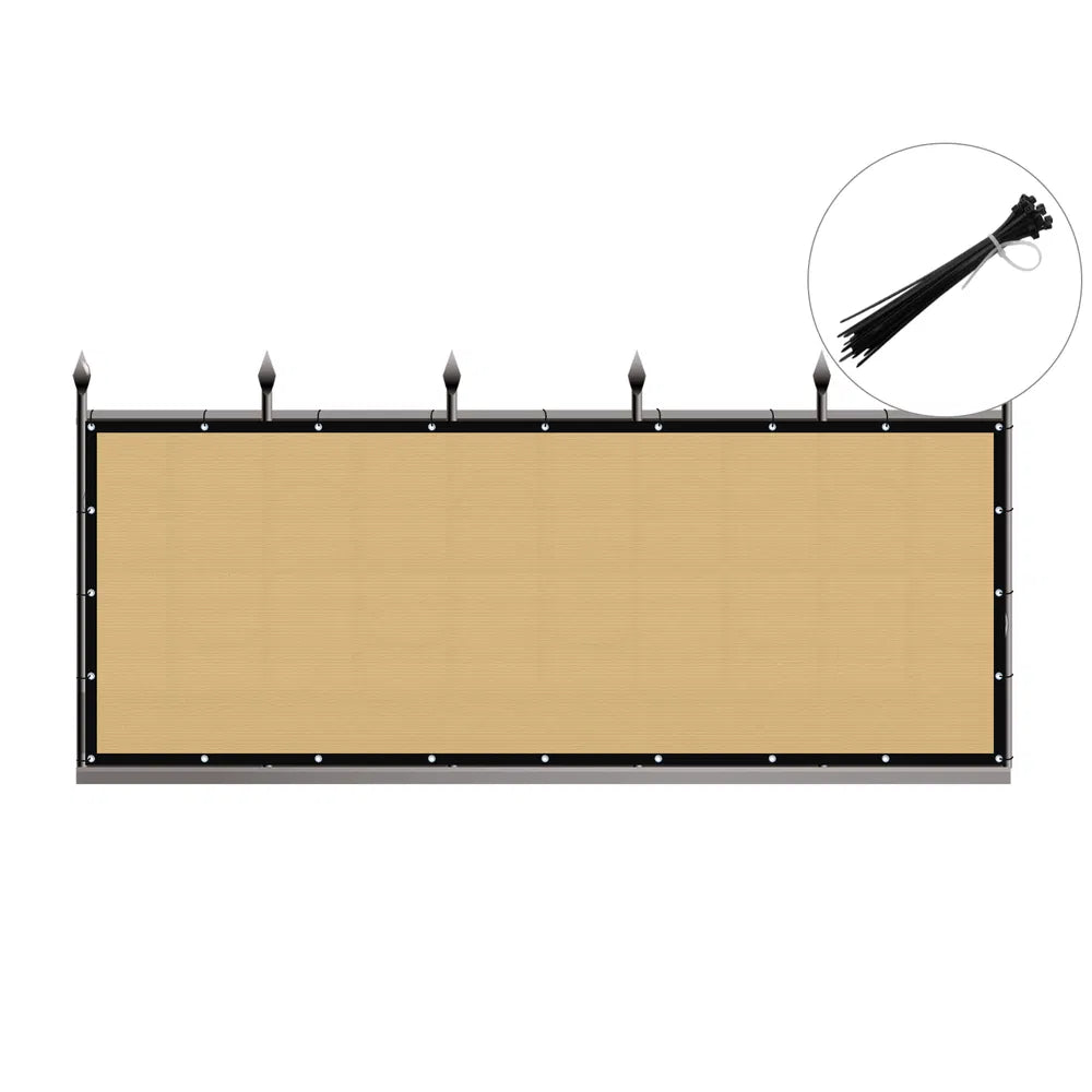 3ft*12ft Beige Sunshade Fence, An Outdoor Sun-proof And Heat-insulating Fence, A Must-have For Patios And Terraces